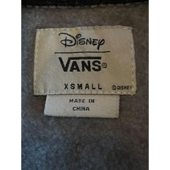 Disney Vans Spellout Minnie Womens Long Sleeve Sweatshirt SZ XS Gray Black Pink - Picture 6 of 10